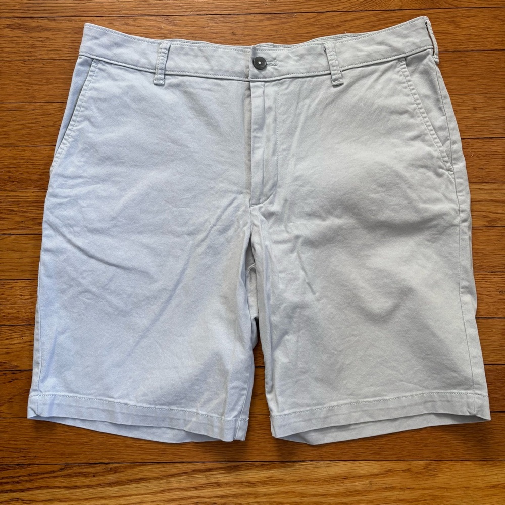 IZOD Men's Light Gray Flat front Shorts | Size 34